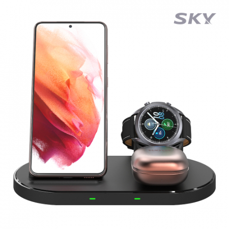 스카이필 무선충전 스탠드 W51 3in1 15W 갤럭시워치용 #2