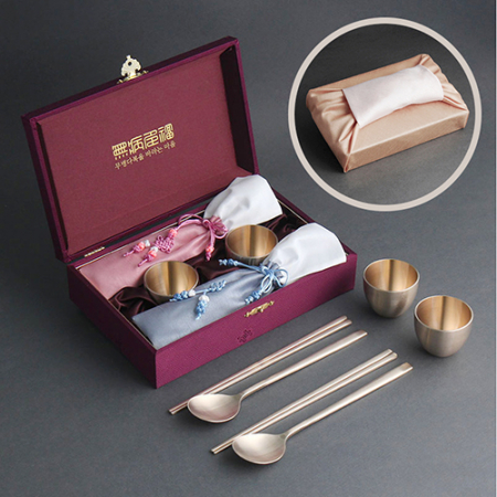 도담 방짜유기 술잔 · 수저 2인 숟가락 젓가락 #2