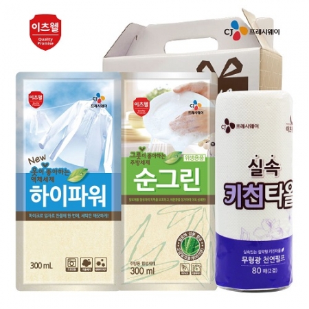 CJ 이츠웰 순그린 주방세제, 하이파워 액체세제, 키친타올 3종세트 #2