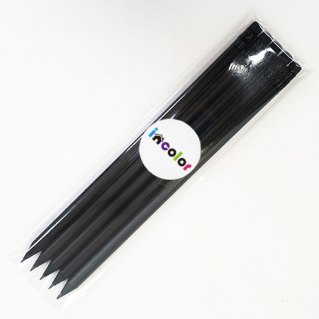 인컬러 opp 흑목 무광원형 지우개연필 5본입세트 #3