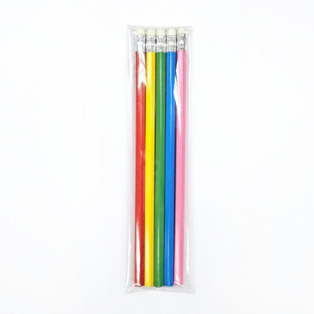 인컬러 opp 5본입 비비드 육각 B 연필세트 #3