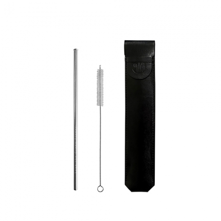 스테인레스 빨대 레더 3종세트 / 직선 스텐빨대 #2