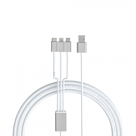 팝폰 고속충전 메탈 패브릭 USB 멀티 3in1 케이블 #5