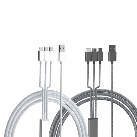 팝폰 고속충전 메탈 패브릭 USB 멀티 3in1 케이블 #3