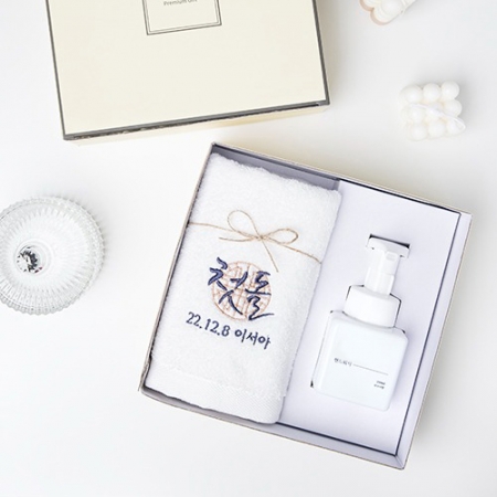 태나 자수 송월타올 180g +  핸드워시 250ml 세트 #3