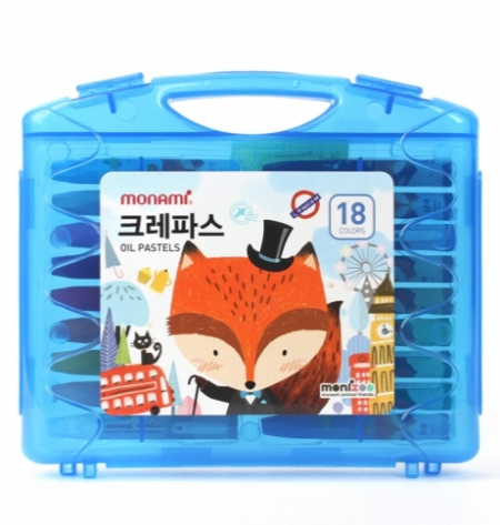 모나미 모니주 18색 크레파스 (블루) #3