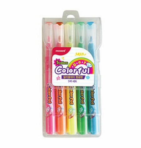 모나미 형광펜 칼라풀데이 (5색세트) #5