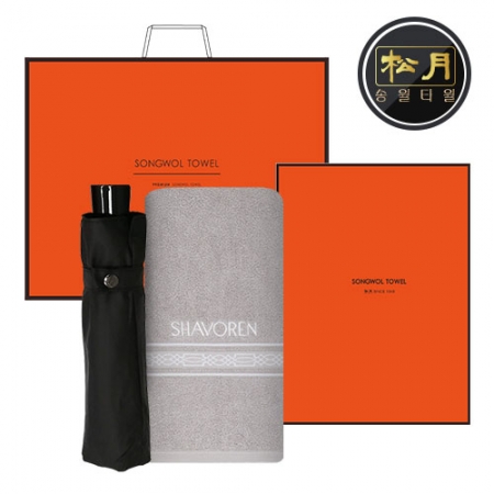 송월 우산 2매 콤보세트, 샤보렌 디럭스 타올 + 3단 컬러 무지우산 #2