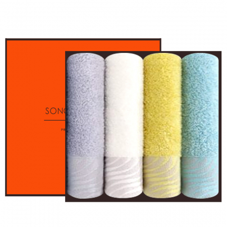 [송월타올] 샤보렌 물결 타올 4P 수건 선물세트, 답례수건 #2