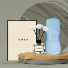 시즈넬 선물세트 디퓨저 50ml 미니로즈+플랜체크무릎담요