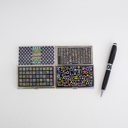 자개 띠볼펜 2종 세트 한글문양 명함케이스 + 자개띠 볼펜 #2