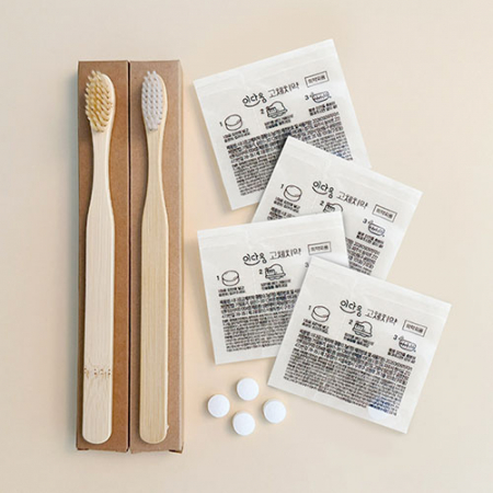 대나무 칫솔 2p 고체 치약세트 칫솔치약 양치세트 #3