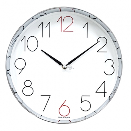 이 팔고 크롬 원형 벽시계 #2