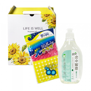 라이엘 참그린 주방 세제 1P + 수세미 SET