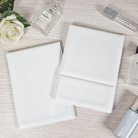 PU사각 접이식 탁상거울 (대)_화이트 #4