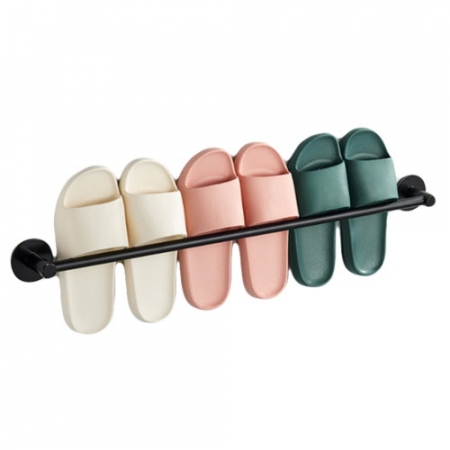 EL 블랙 디자인 타공프리 벽걸이형 슬리퍼 보관 랙 (대형) CCH238 #2