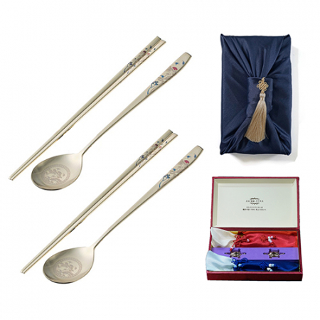 무릉도원 티타늄 부부수저 보자기 선물세트 #2