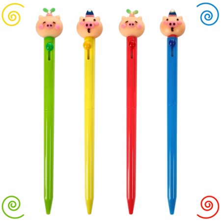 [볼펜] 꽃돼지볼 노크 니들펜 #2