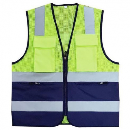 하단 배색 왕망사 신호수 조끼 AD-411 #2