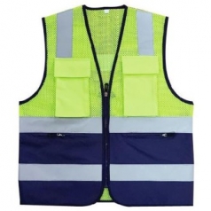 하단 배색 왕망사 신호수 조끼 AD-411