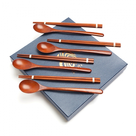 숨쉬는 나무 옻칠 물방울 수저 4인 선물세트 #2