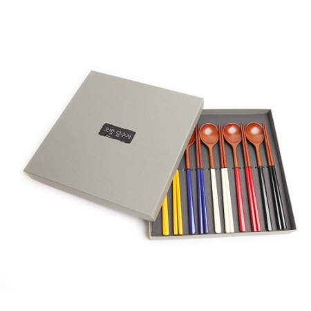 숨쉬는 나무 오방달 수저 5인 선물세트 #2