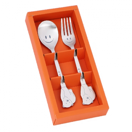 백곰 아동 2종 세트, 스푼 1P + 포크 1P #2