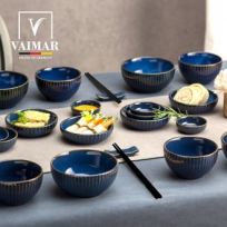 바이마르 블루엠버 요변자기 접시 그릇 홈세트 14P