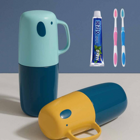 휴대용 코끼리 칫솔통 칫솔 치약 커플 세트 #2