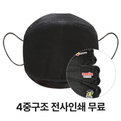 슈어숨 슈어 숨 3단형 4중구조 블랙 마스크 (컬러 전사 인쇄)