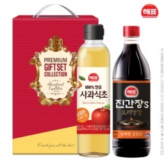 해표 사과식초 500ml+해표 진간장S 요리명가 500ml (2종)