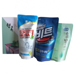 세제 3종 세트-4호 (무균무때 욕실용 300ml + 비트 세탁세제 290ml + 참그린 식물 주방세제 300ml)