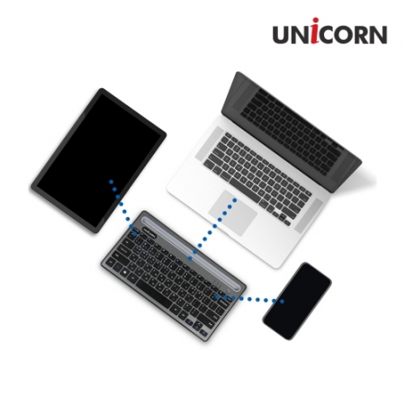 유니콘 멀티 페어링 블루투스 키보드 스마트폰 태블릿거치 저소음 무선 키보드 BK-500SB #3