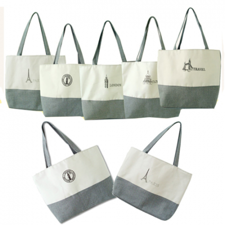 [투톤에코백] 개별 OPP 포장 / 6가지 디자인 / 두겹 에코백 / 고급에코백 #3