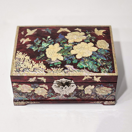 7치 한지 2단 목단 보석함 #3