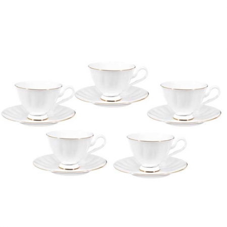 영국R 본차이나 모던골드 커피 세트 10P 5조 #2