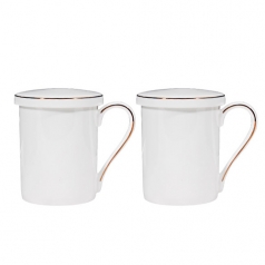 영국R 본차이나 모던골드 뚜껑머그 2조 4p