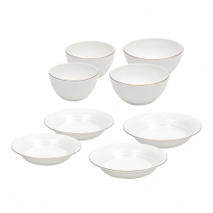 영국R 본차이나 모던골드 2인 세트 8p