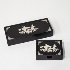 상감 꽃나비 필함 명함함 세트