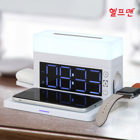 헬프맨 무드 조명 시계 고속 무선충전기 (15W) #2