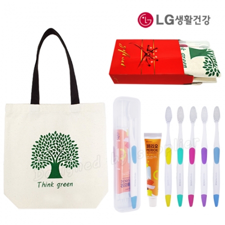 선물세트 에코백 Lg 칫솔+페리오 / 칫솔 치약 세트 #2