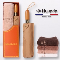 협립 3단60 엔티크 브라운 고밀도 완전자동 우산+40수 호텔 코마 180타올 1p- 세트