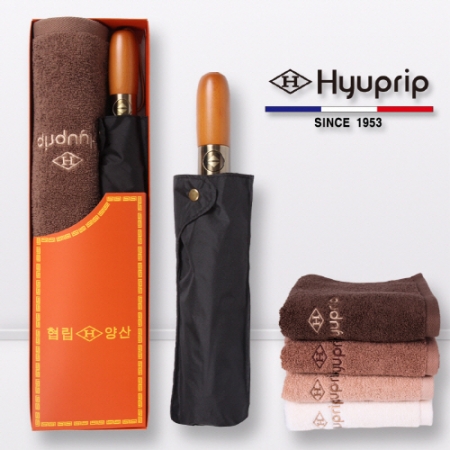 협립 3단60 엔티크블랙 초고밀도 완전자동 우산+40수 호텔 코마 180타올 1p- 세트 #2