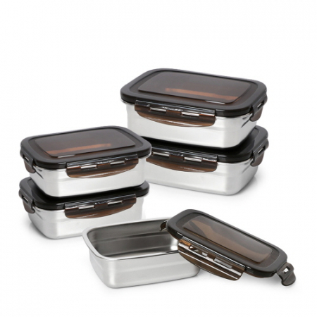 오브쿡스 스텐 밀페 용기 직사각 5종 세트 #2