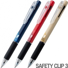세이프티 클립 3색볼펜0.5mm