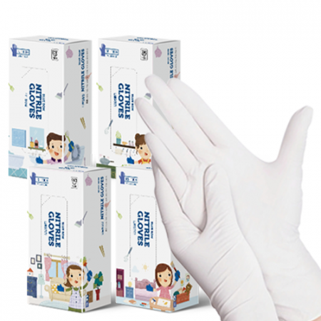 블루본 아이노우 니트릴 장갑 화이트 100매입 #2