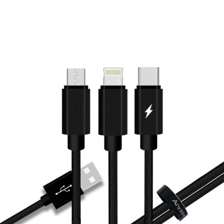 애니존 3 WAY 케이블 3 IN 1 고속 충전 데이터 케이블 58C 1. 2M #2