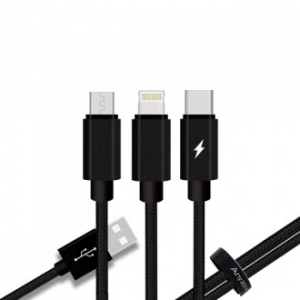 애니존 3 WAY 케이블 3 IN 1 고속 충전 데이터 케이블 58C 1. 2M