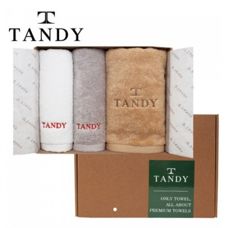 탠디 40수 코마사 7성급 호텔용 솔리드 자수타올 1매 + 코마사 핸드타올 2매 세트 #2