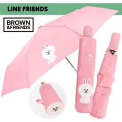 라인프렌즈 코니 패턴 3단 자동우산